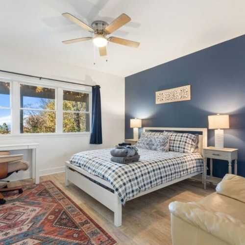 Bedroom #4: lower level, queen bed with en suite bathroom