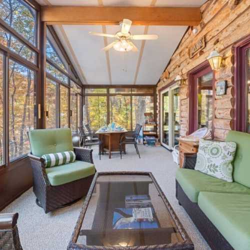 Three season porch off the back of the cabin