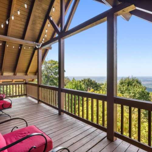 The back porch off the loft has unbeatable views of the Shenandoah Valley!