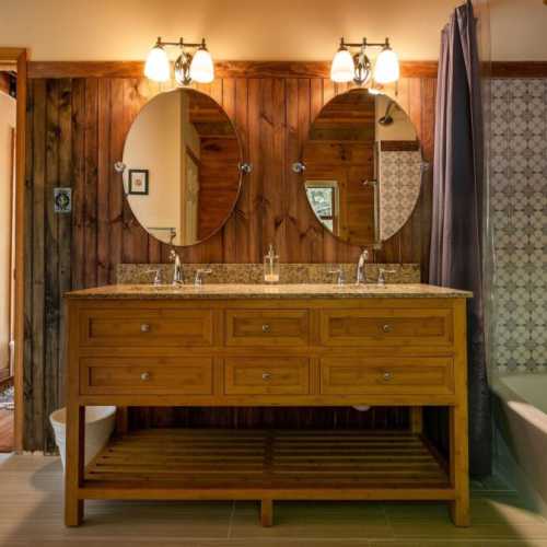 Bathroom #1: full bathroom on main floor with bathtub/shower combo