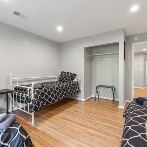 Bedroom #4: three twin beds on lower level