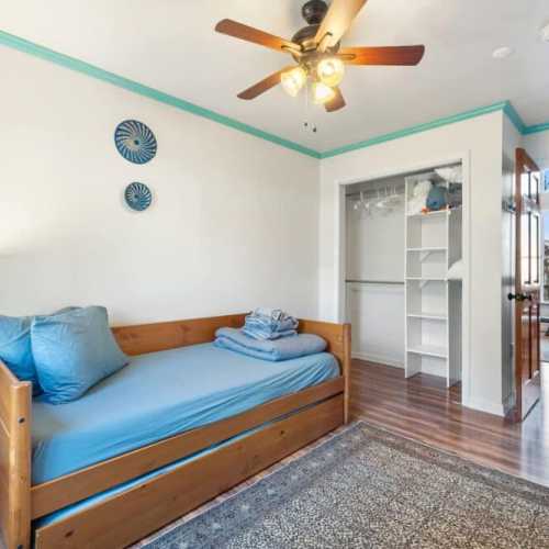 Bedroom #3: main floor, twin bed, with trundle bed underneath