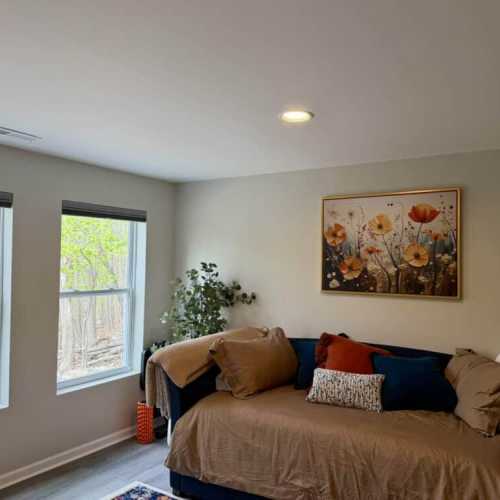 Basement Bonus Room: single daybed with trundle bed