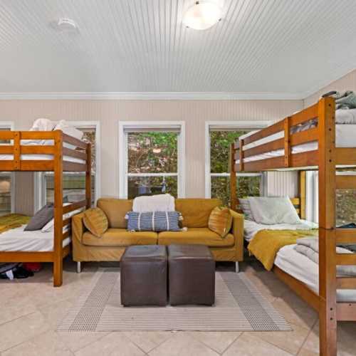 Bedroom #4: three bunk beds on the main floor