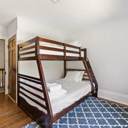 Bedroom #3: bunk bed with full on bottom and twin on top, on 2nd floor; shares bathroom #3 with bedroom #2