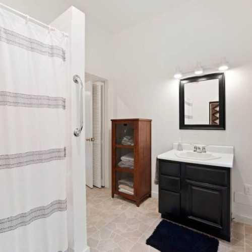 Bathroom 2: lower level bathroom with a shower