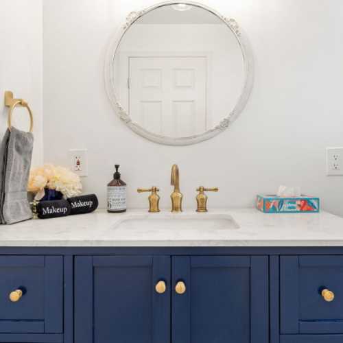 Bathroom #3: full bathroom with shower on lower level; en suite for bedroom #4, and serves the lower level