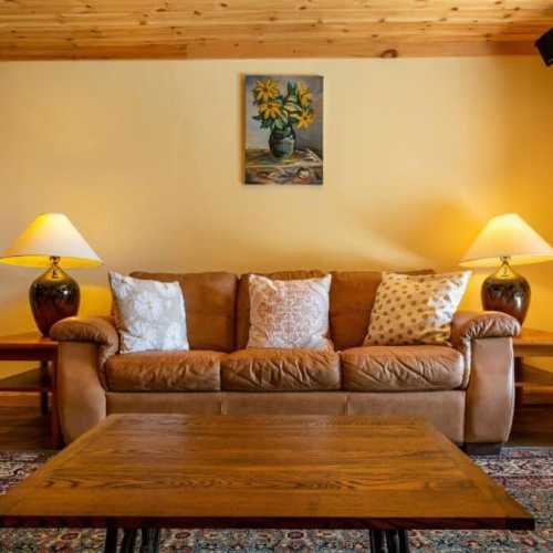 The walk out basement has a third sitting area whenever you feel the need for your own space!