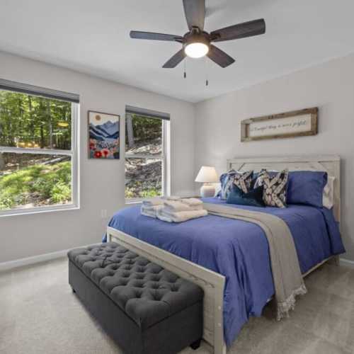 Bedroom 1: queen bed, main floor, en suite bathroom
