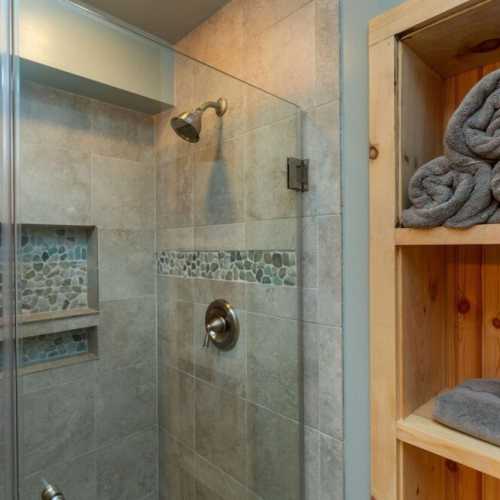 Bathroom #3: full bathroom on lower level with a shower