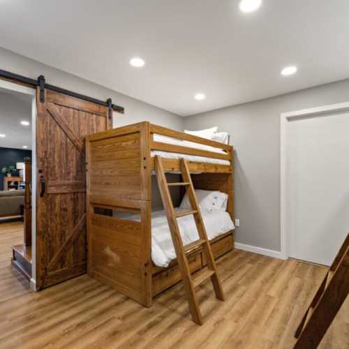 Bedroom 3: two bunk beds, lower level