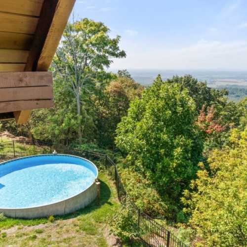 The back porch off the loft has unbeatable views of the Shenandoah Valley!