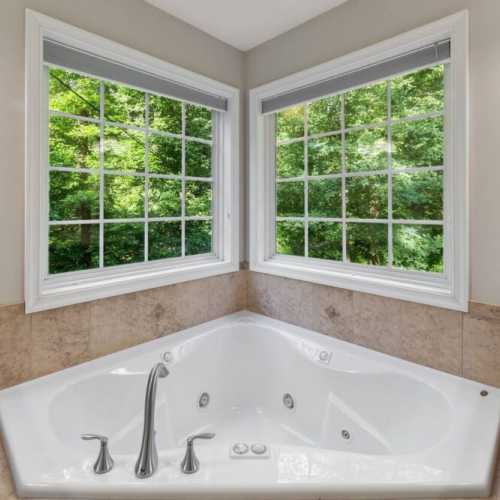 Bathroom #1: full bathroom with separate shower and large soaking tub