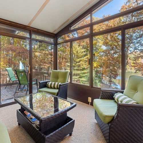 Three season porch off the back of the cabin