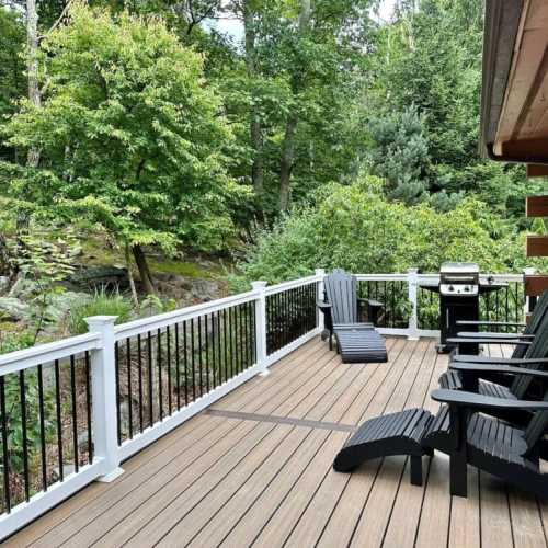 Back deck, overlooking the spine of the Blue Ridge.  The Appalachian Trail is a stone's throw away, and the trail access is a short hike down the road.