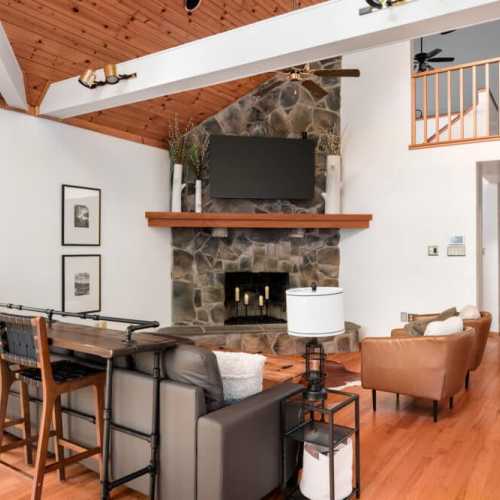 The fireplace was relined in fall 2025 and is ready for your indoor wood fires all winter long