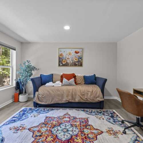 Basement Bonus Room: single daybed with trundle bed