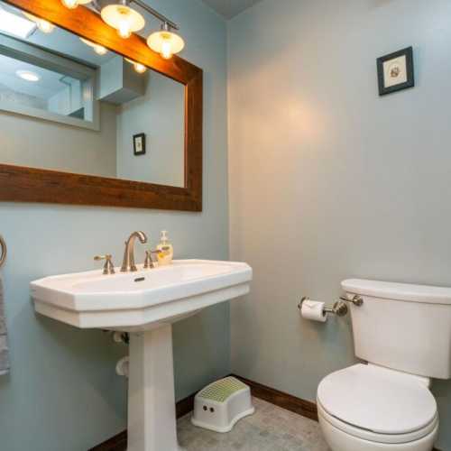 Bathroom #3: full bathroom on lower level with a shower