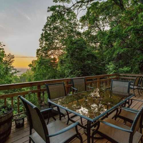 Wind down on the lovely back deck.  Enjoy a glass of wine as the sun sets and the stars begin to come out.