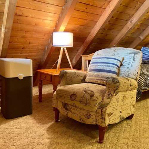 Comfy sitting chair in the loft