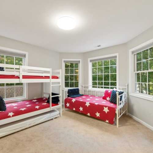 Bedroom #3: one bunk bed with a trundle and a twin daybed; "Jack and Jill" access to full bathroom