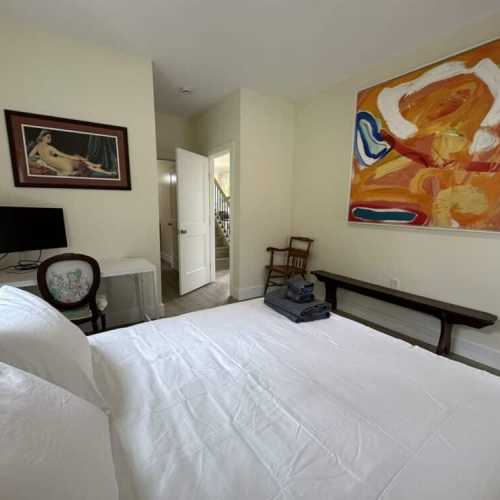 Bedroom #1: queen bed on main floor w/ en suite bathroom