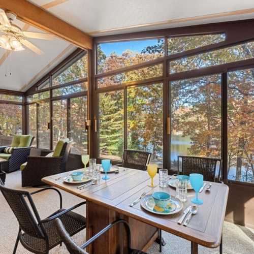 Three season porch off the back of the cabin