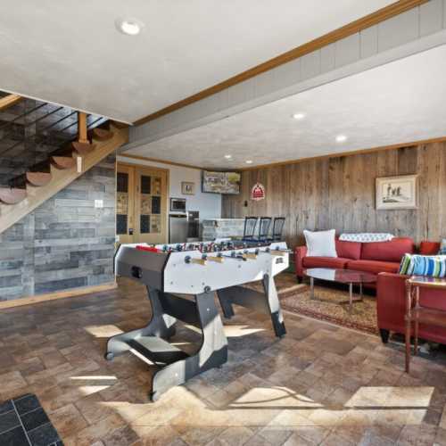 Basement bar and game area