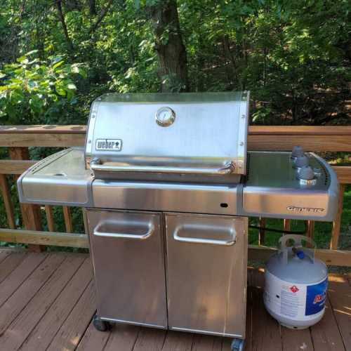 There is a propane grill on the back deck that you are welcome to use.  We provide the propane.